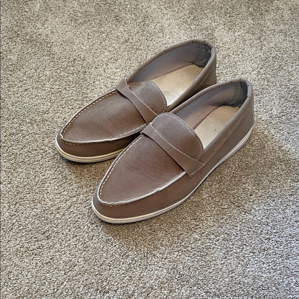 SHEIN Women's Taupe Slip-On Penny Loafers